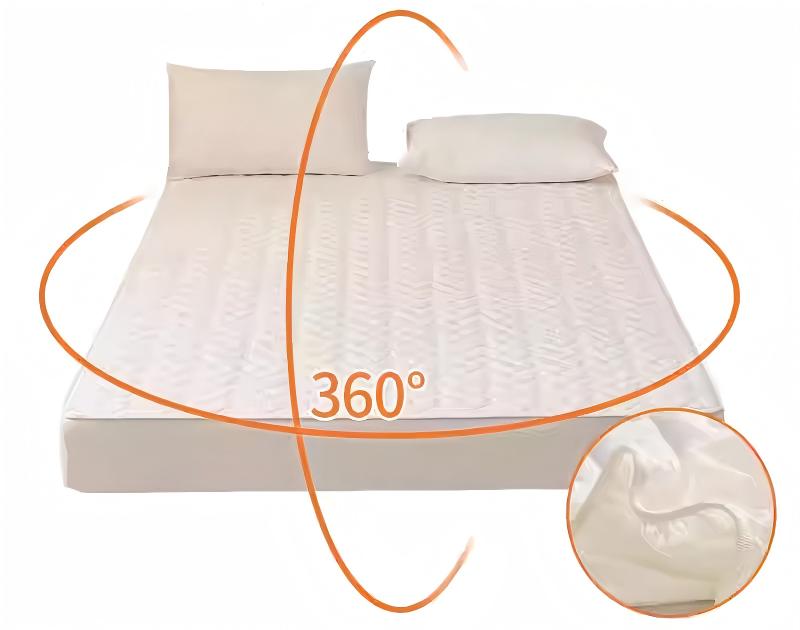 Washed Brushed Quilted Waterproof Fitted Sheet with Rippled Design – Soft, Breathable & 360° Mattress Protection