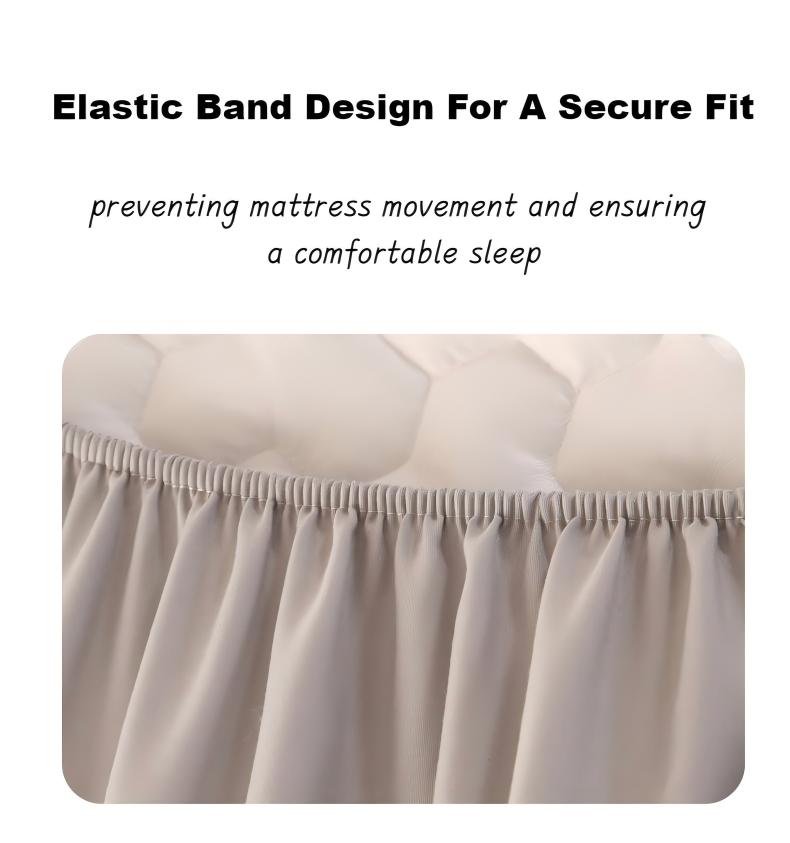 Washed Brushed Quilted Waterproof Fitted Sheet with Triangular Diamond Design – Soft, Breathable & 360° Mattress Protection