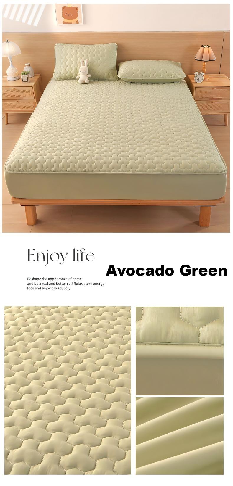 Washed Brushed Quilted Waterproof Fitted Sheet with Triangular Diamond Design – Soft, Breathable & 360° Mattress Protection