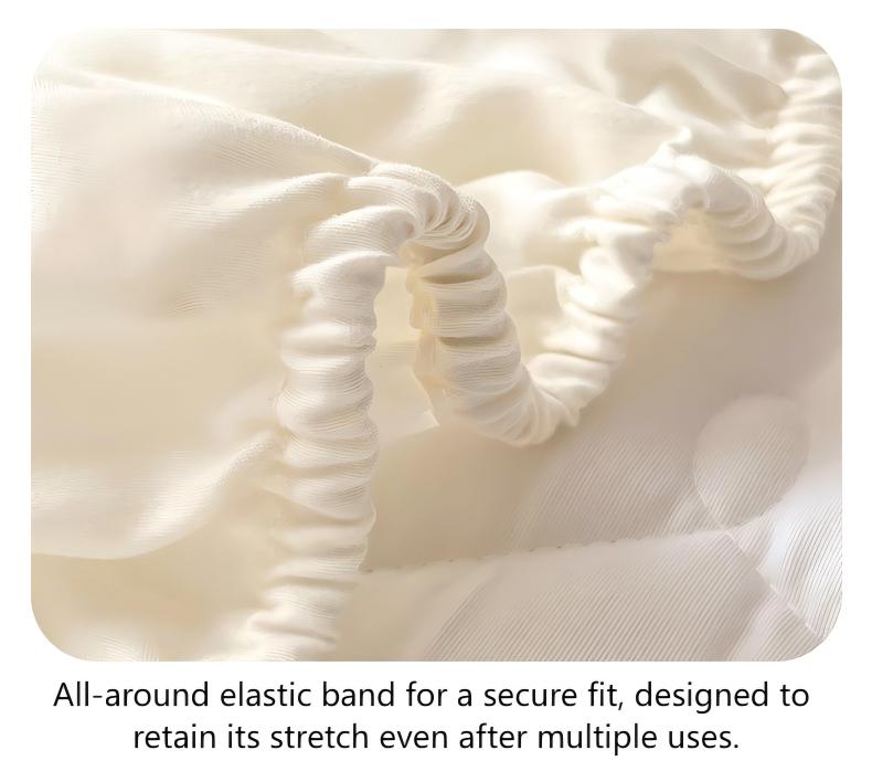 Washed Brushed Quilted Waterproof Fitted Sheet with Rippled Design – Soft, Breathable & 360° Mattress Protection