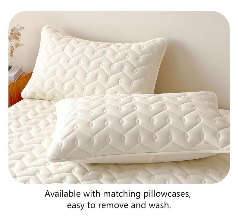 Washed Brushed Quilted Waterproof Fitted Sheet with Rippled Design – Soft, Breathable & 360° Mattress Protection