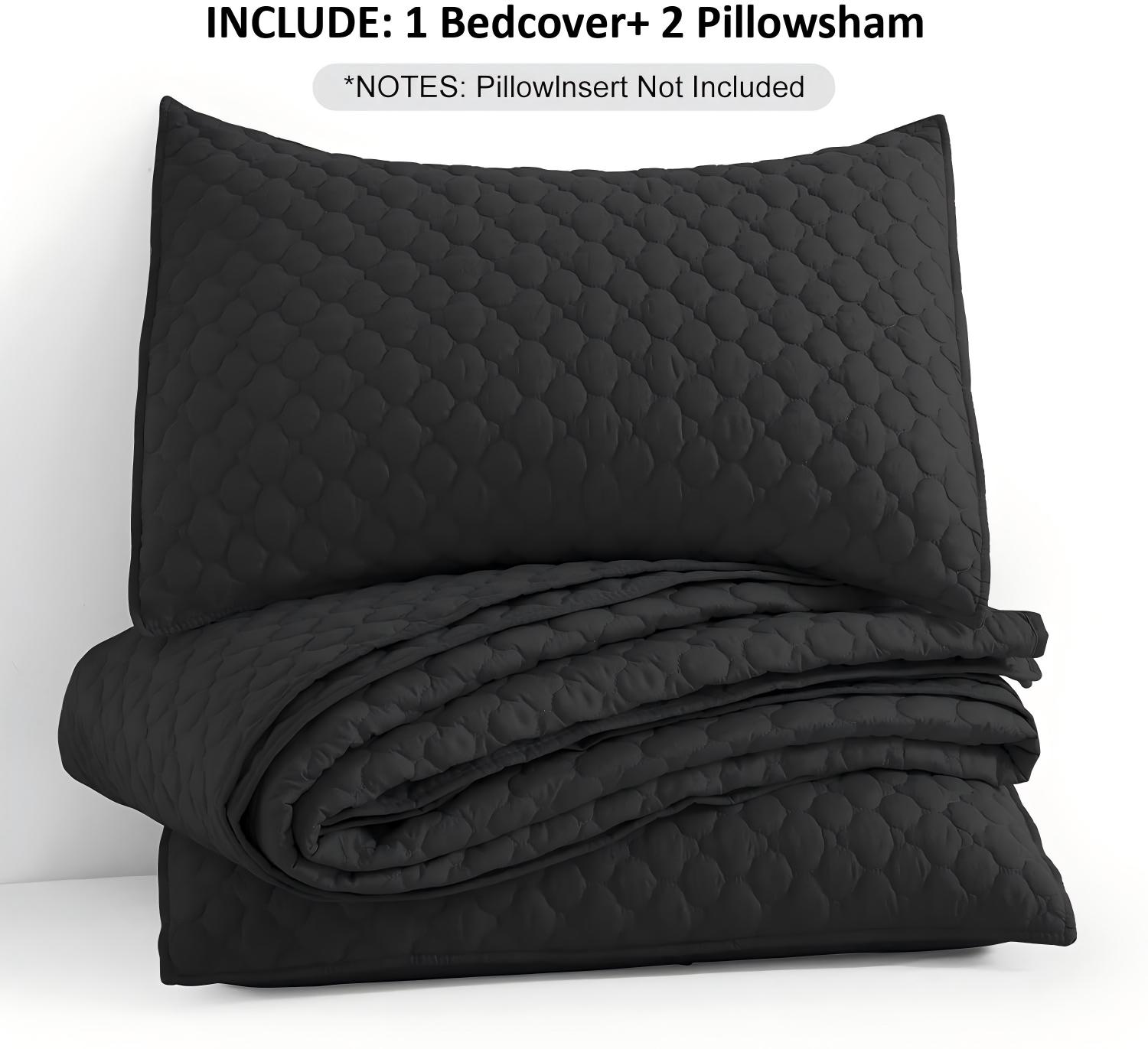 Shell-Shaped Ultrasonic Quilted Bedspread Set – Soft Microfiber, Classic Design & Down-Alternative Filling