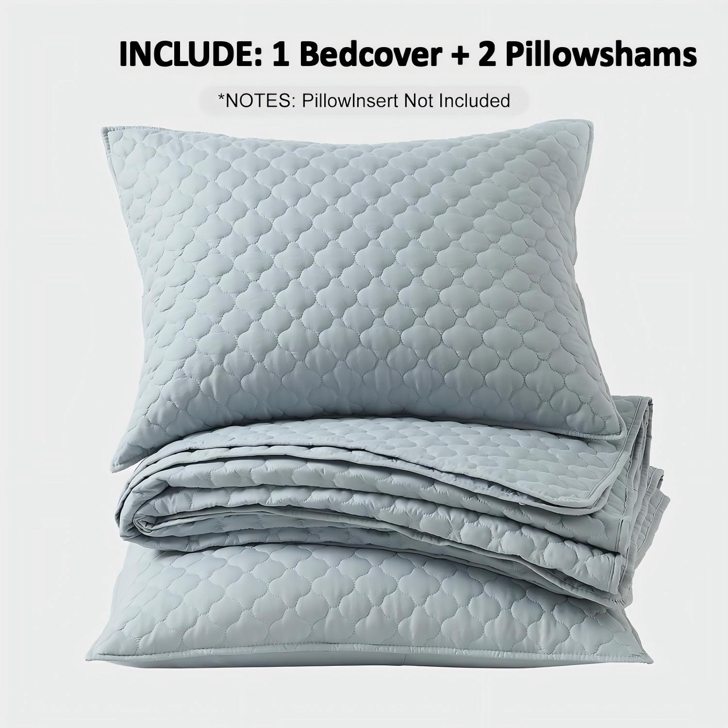 Shell-Shaped Ultrasonic Quilted Bedspread Set – Soft Microfiber, Classic Design & Down-Alternative Filling