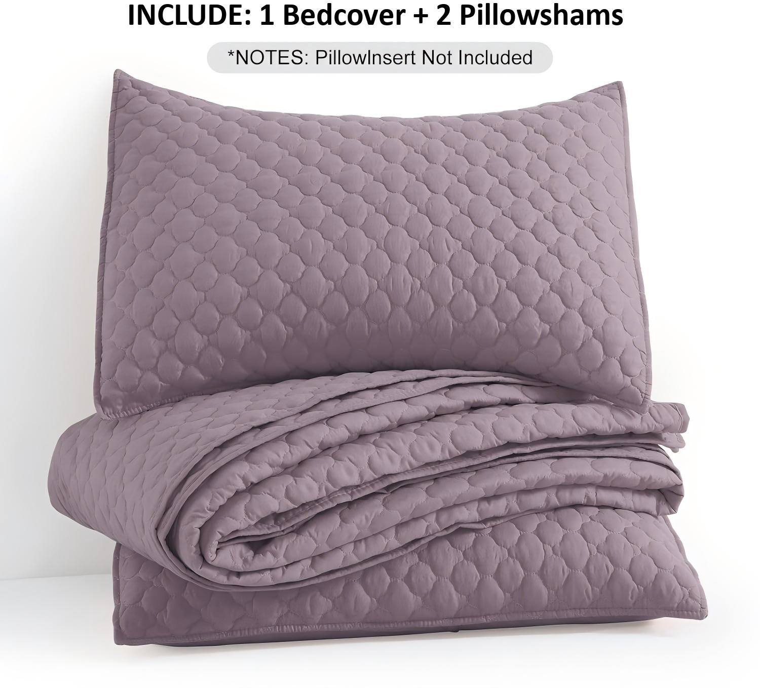 Shell-Shaped Ultrasonic Quilted Bedspread Set – Soft Microfiber, Classic Design & Down-Alternative Filling