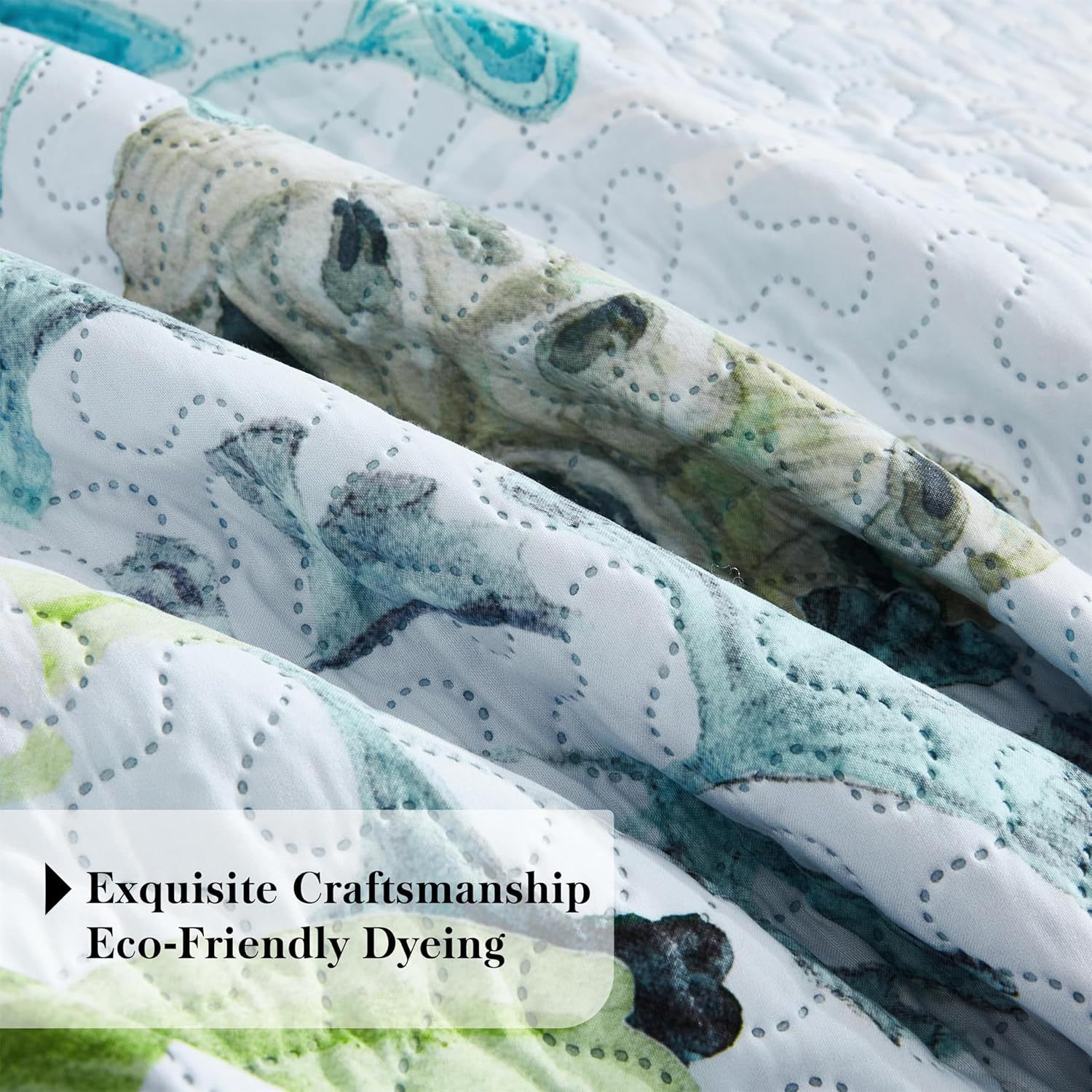 Microfiber Quilted Bedspread Set with Ocean-Inspired Ultrasonic Design – Soft, Breathable & Easy-Care 3-Piece Bedspread Set