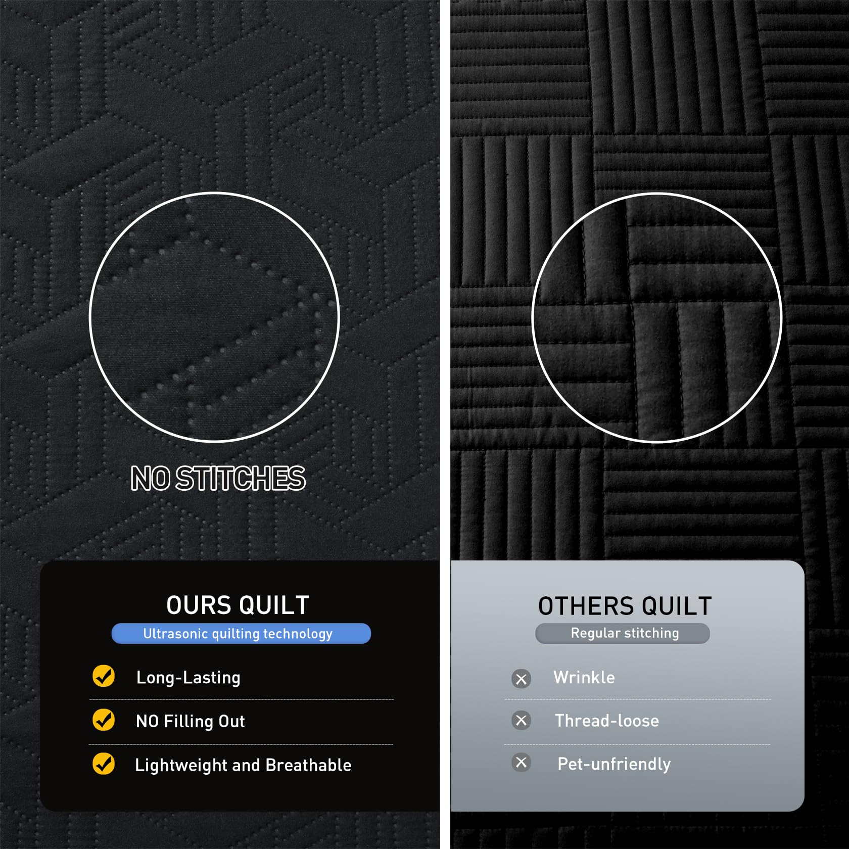 Microfiber Quilted Bedspread Set – Elegant Basket Pattern Ultrasonic Embossing, 3-Piece Soft & Breathable Bedspread Set