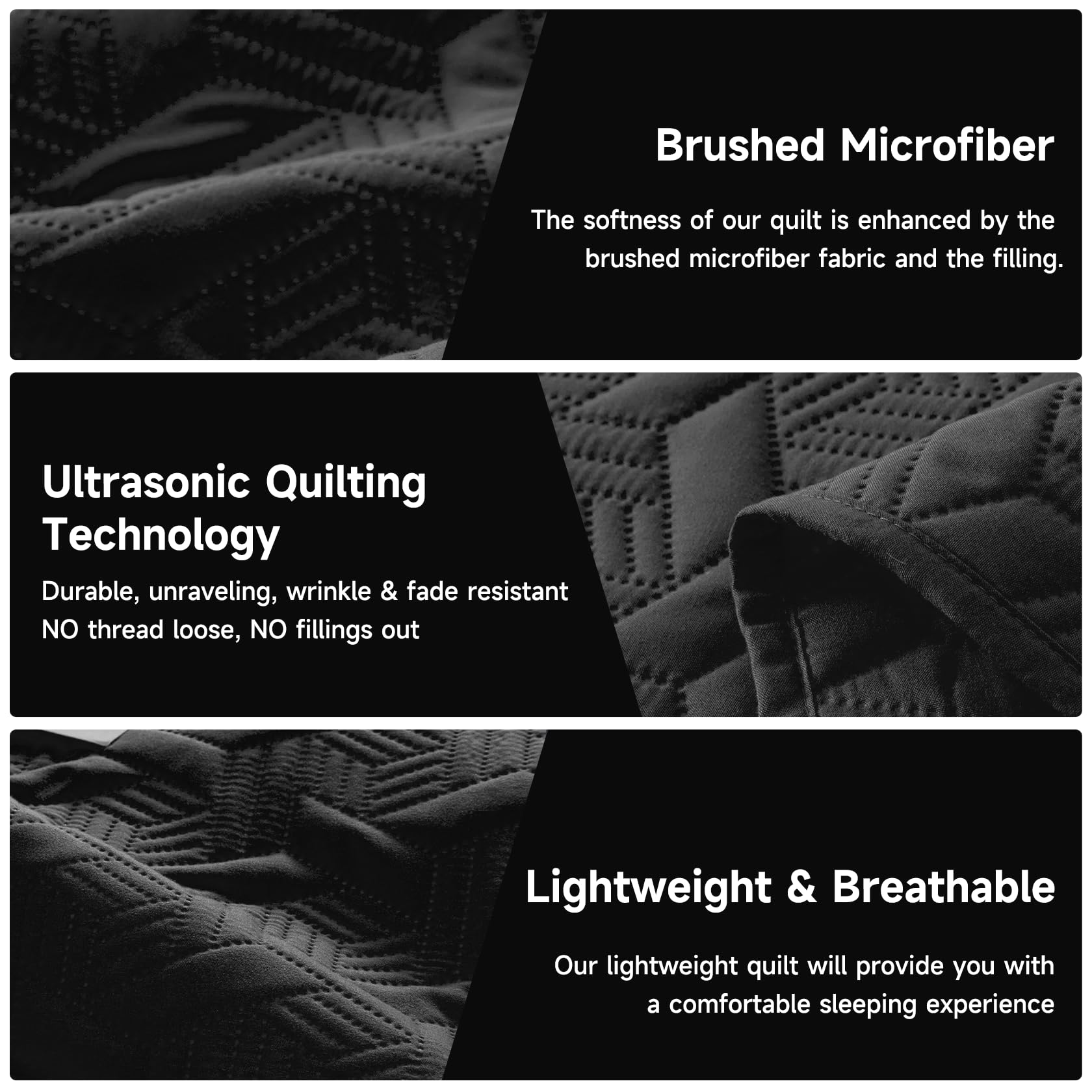 Microfiber Quilted Bedspread Set – Elegant Basket Pattern Ultrasonic Embossing, 3-Piece Soft & Breathable Bedspread Set