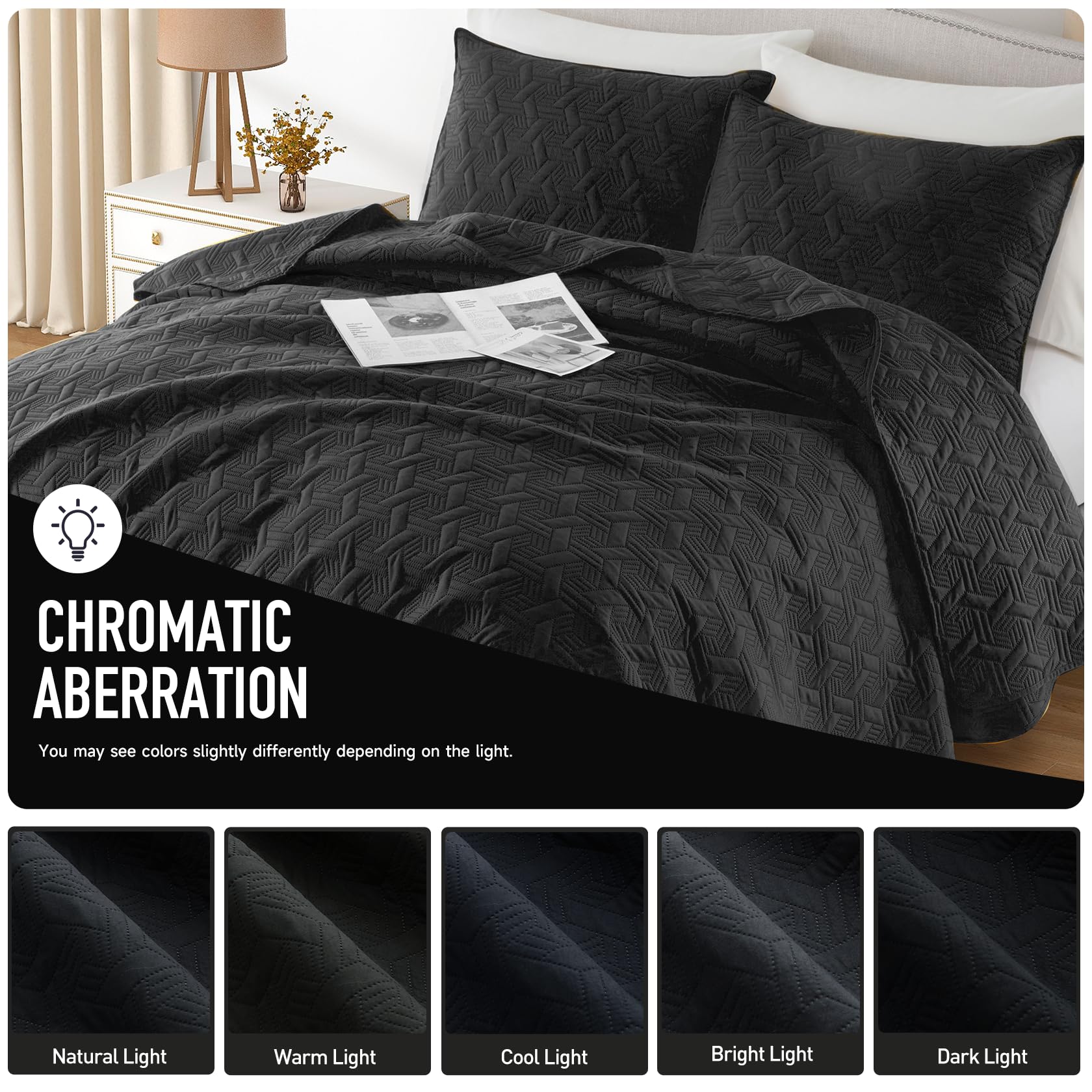 Microfiber Quilted Bedspread Set – Elegant Basket Pattern Ultrasonic Embossing, 3-Piece Soft & Breathable Bedspread Set