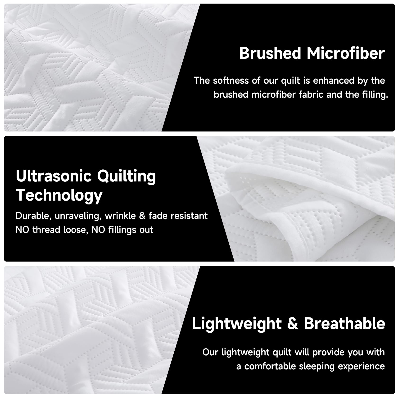 Microfiber Quilted Bedspread Set – Elegant Basket Pattern Ultrasonic Embossing, 3-Piece Soft & Breathable Bedspread Set