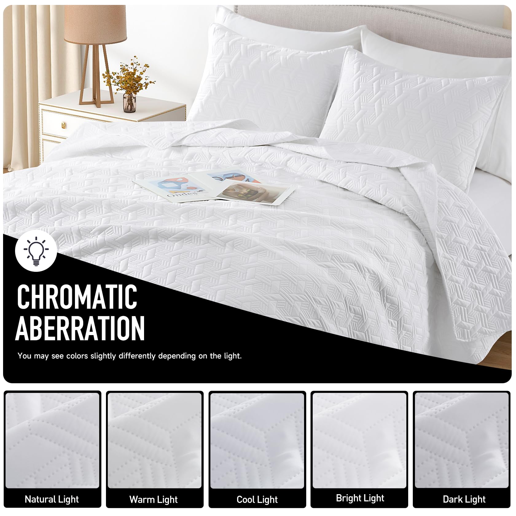 Microfiber Quilted Bedspread Set – Elegant Basket Pattern Ultrasonic Embossing, 3-Piece Soft & Breathable Bedspread Set