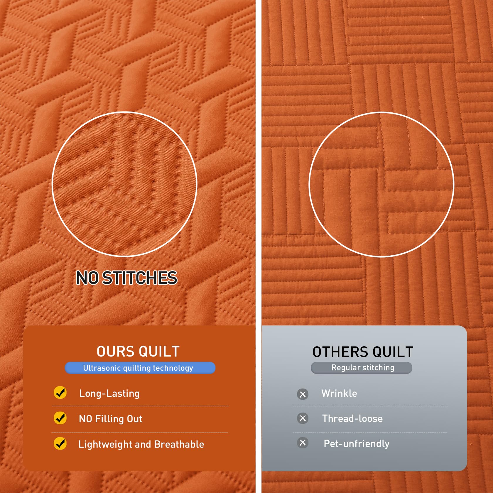 Microfiber Quilted Bedspread Set – Elegant Basket Pattern Ultrasonic Embossing, 3-Piece Soft & Breathable Bedspread Set