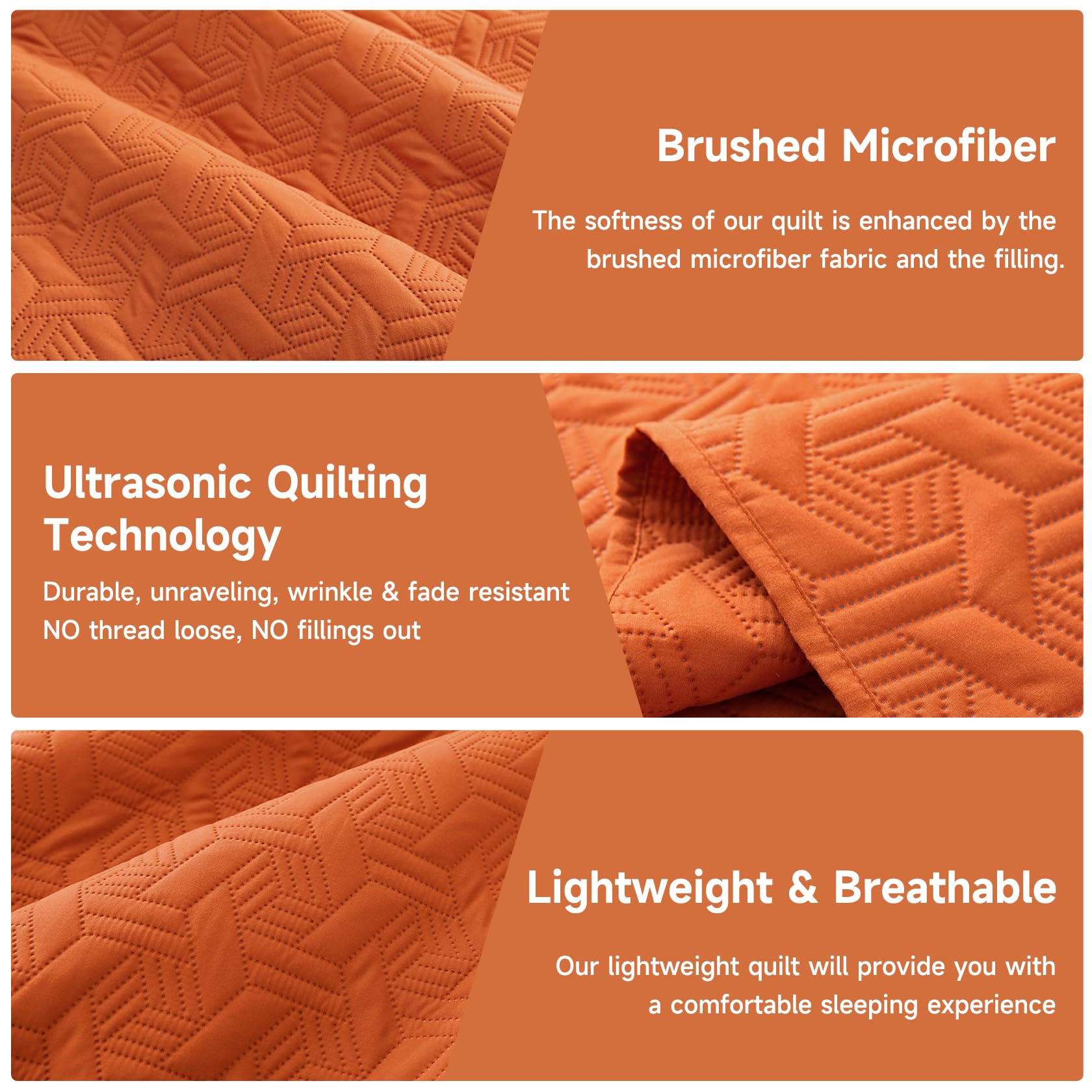 Microfiber Quilted Bedspread Set – Elegant Basket Pattern Ultrasonic Embossing, 3-Piece Soft & Breathable Bedspread Set