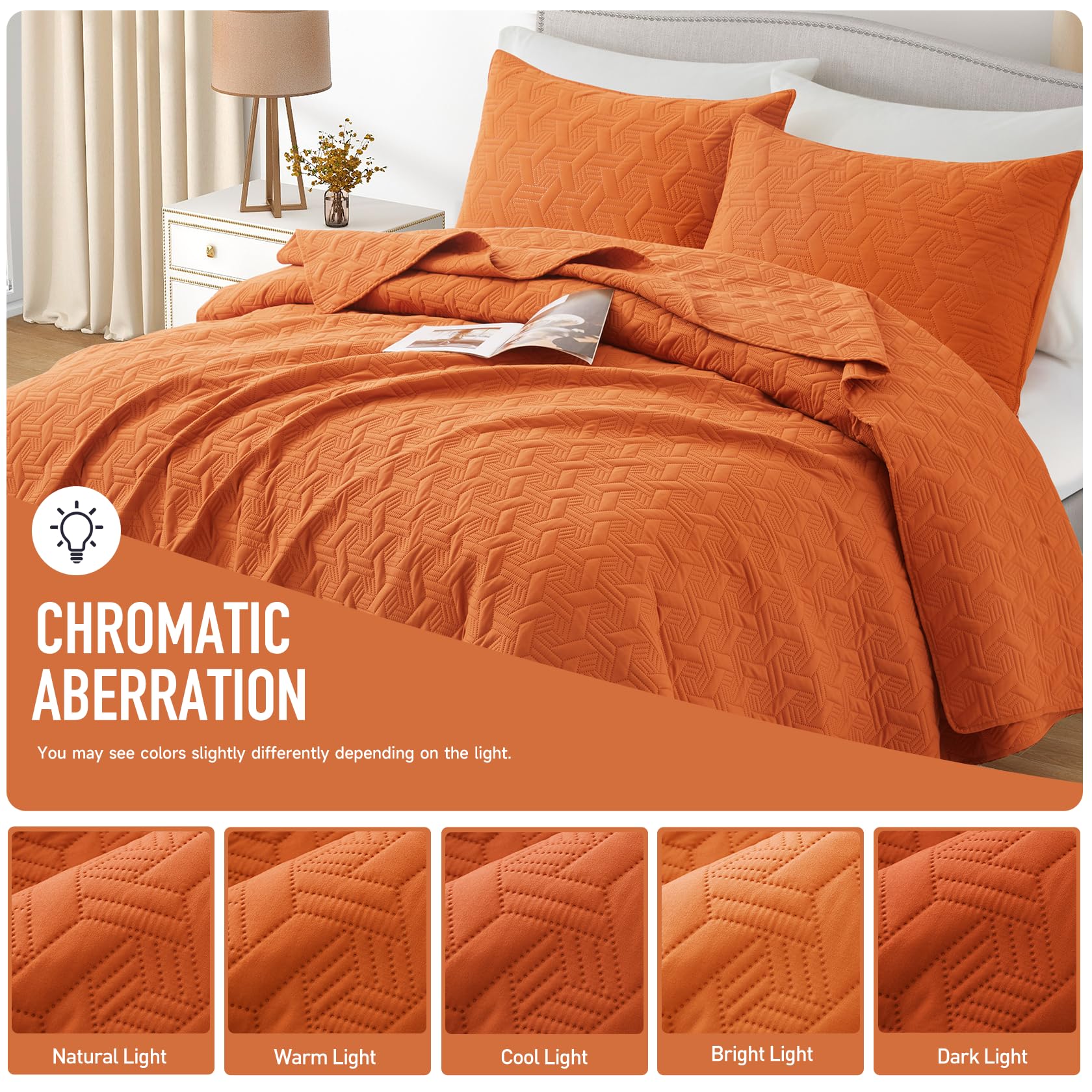 Microfiber Quilted Bedspread Set – Elegant Basket Pattern Ultrasonic Embossing, 3-Piece Soft & Breathable Bedspread Set