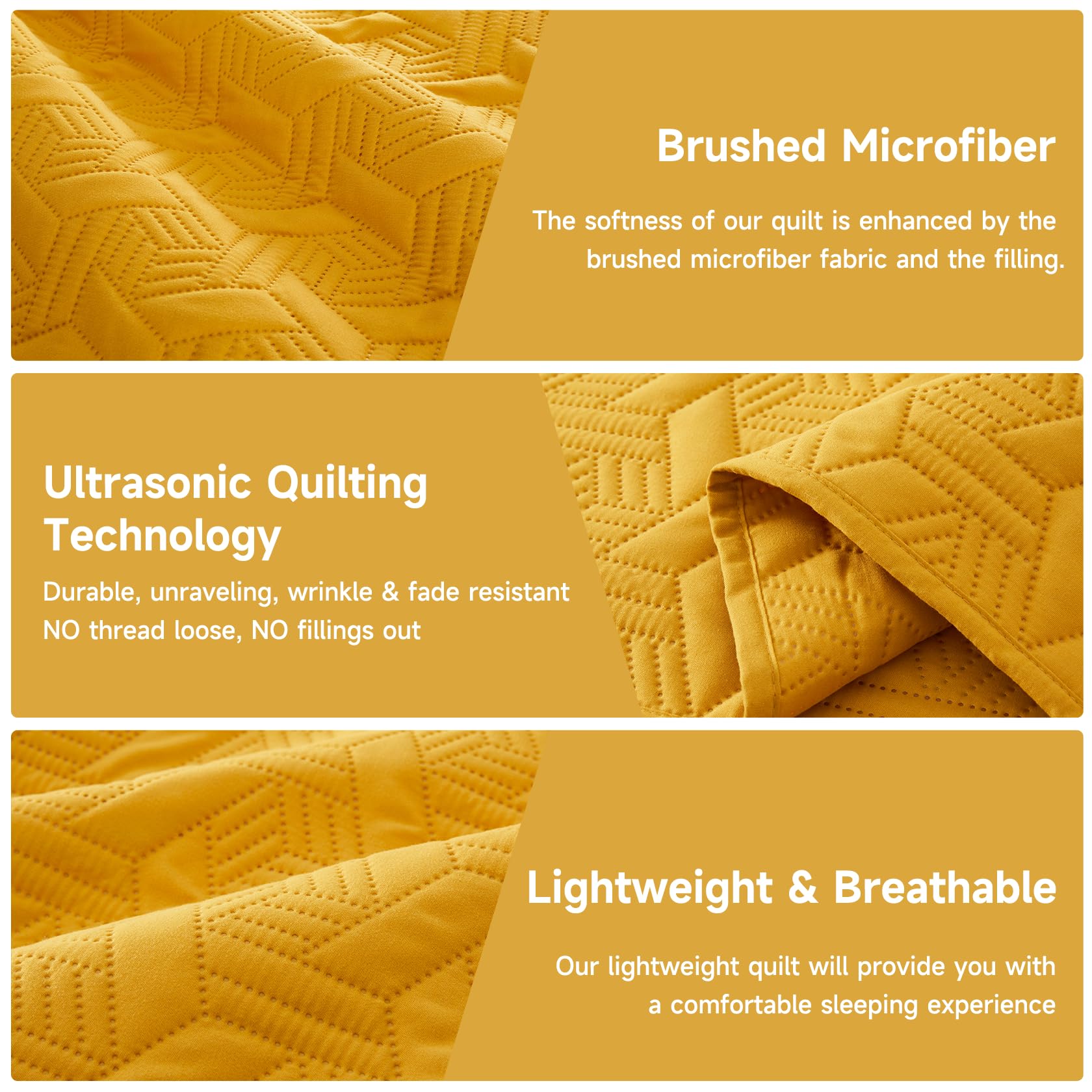 Microfiber Quilted Bedspread Set – Elegant Basket Pattern Ultrasonic Embossing, 3-Piece Soft & Breathable Bedspread Set