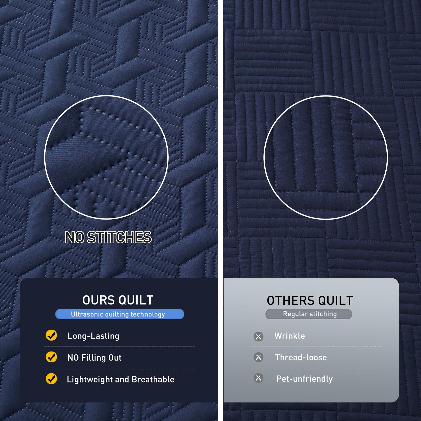 Microfiber Quilted Bedspread Set – Elegant Basket Pattern Ultrasonic Embossing, 3-Piece Soft & Breathable Bedspread Set