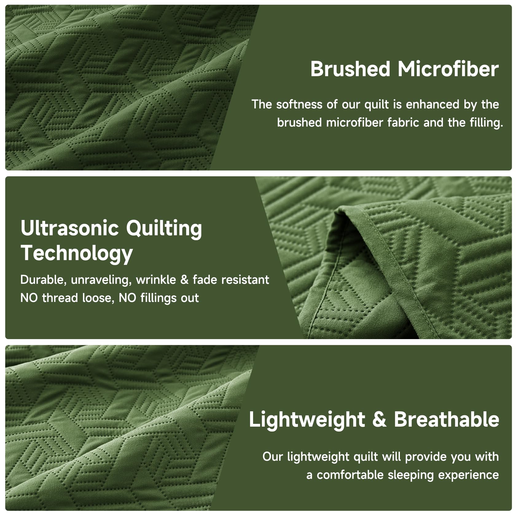 Microfiber Quilted Bedspread Set – Elegant Basket Pattern Ultrasonic Embossing, 3-Piece Soft & Breathable Bedspread Set