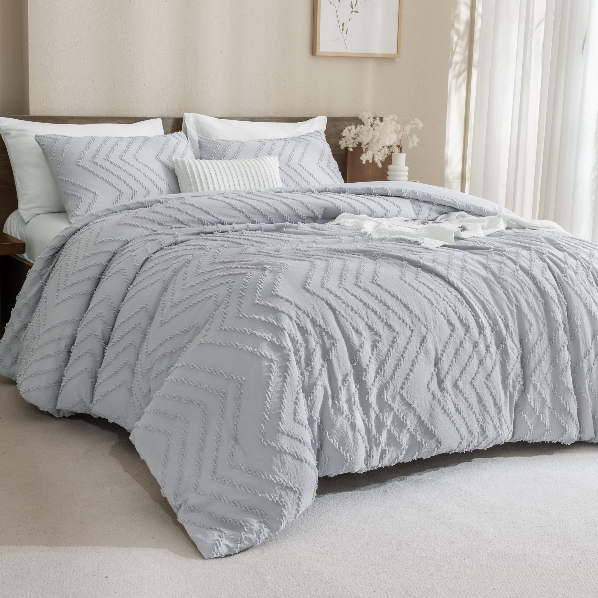 Chevron Tufted Comforter Set – Textured Design, Soft & Lightweight All-Season Bedding