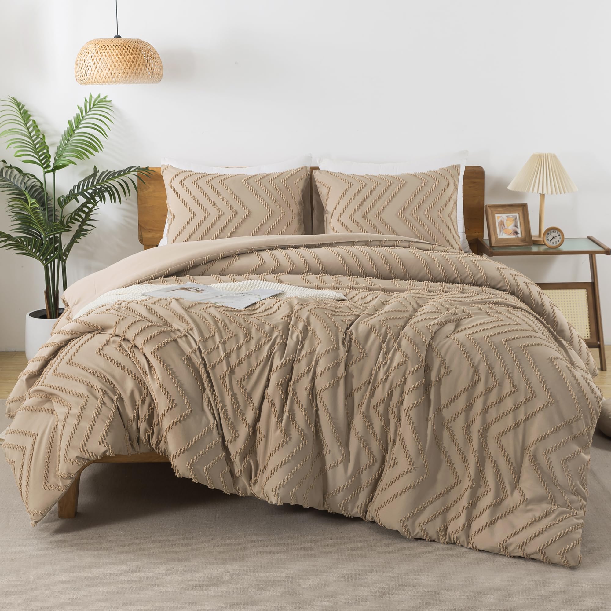 Chevron Tufted Comforter Set – Textured Design, Soft & Lightweight All-Season Bedding