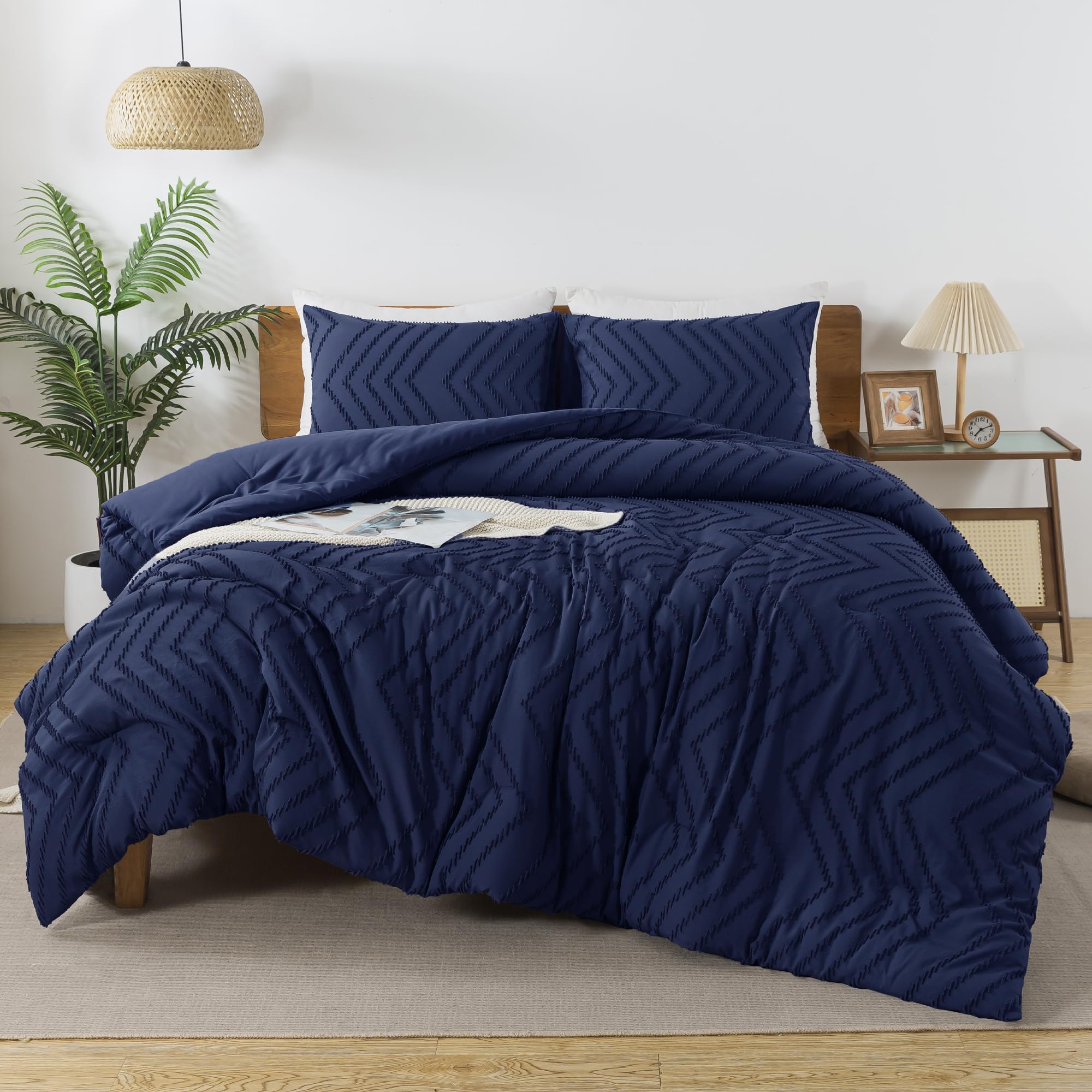 Chevron Tufted Comforter Set – Textured Design, Soft & Lightweight All-Season Bedding