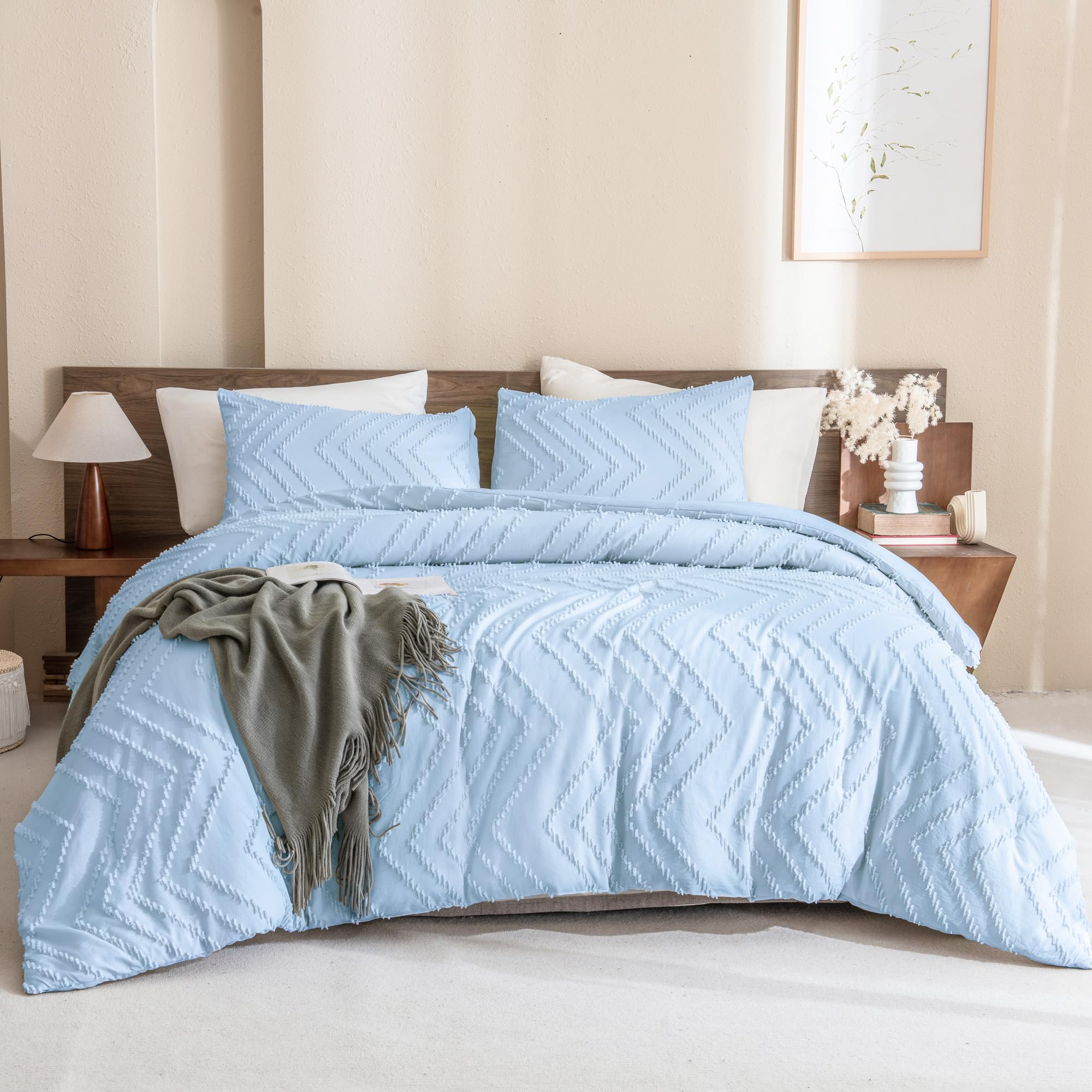 Chevron Tufted Comforter Set – Textured Design, Soft & Lightweight All-Season Bedding
