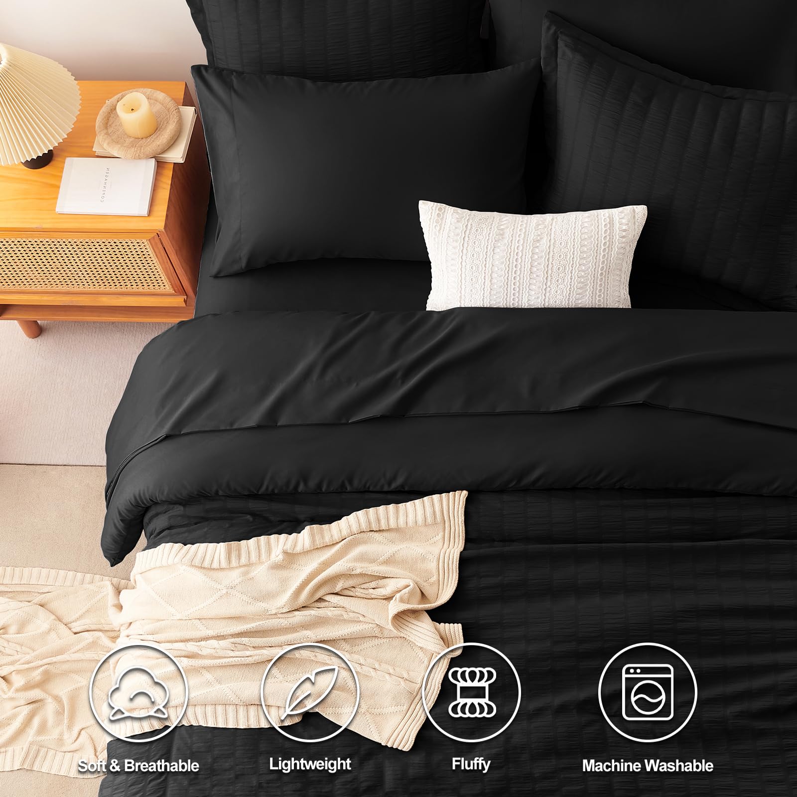 Seersucker Comforter Set – Lightweight, Textured & Soft Bedding for All Seasons