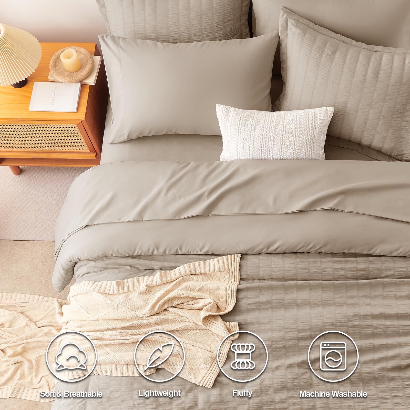 Seersucker Comforter Set – Lightweight, Textured & Soft Bedding for All Seasons