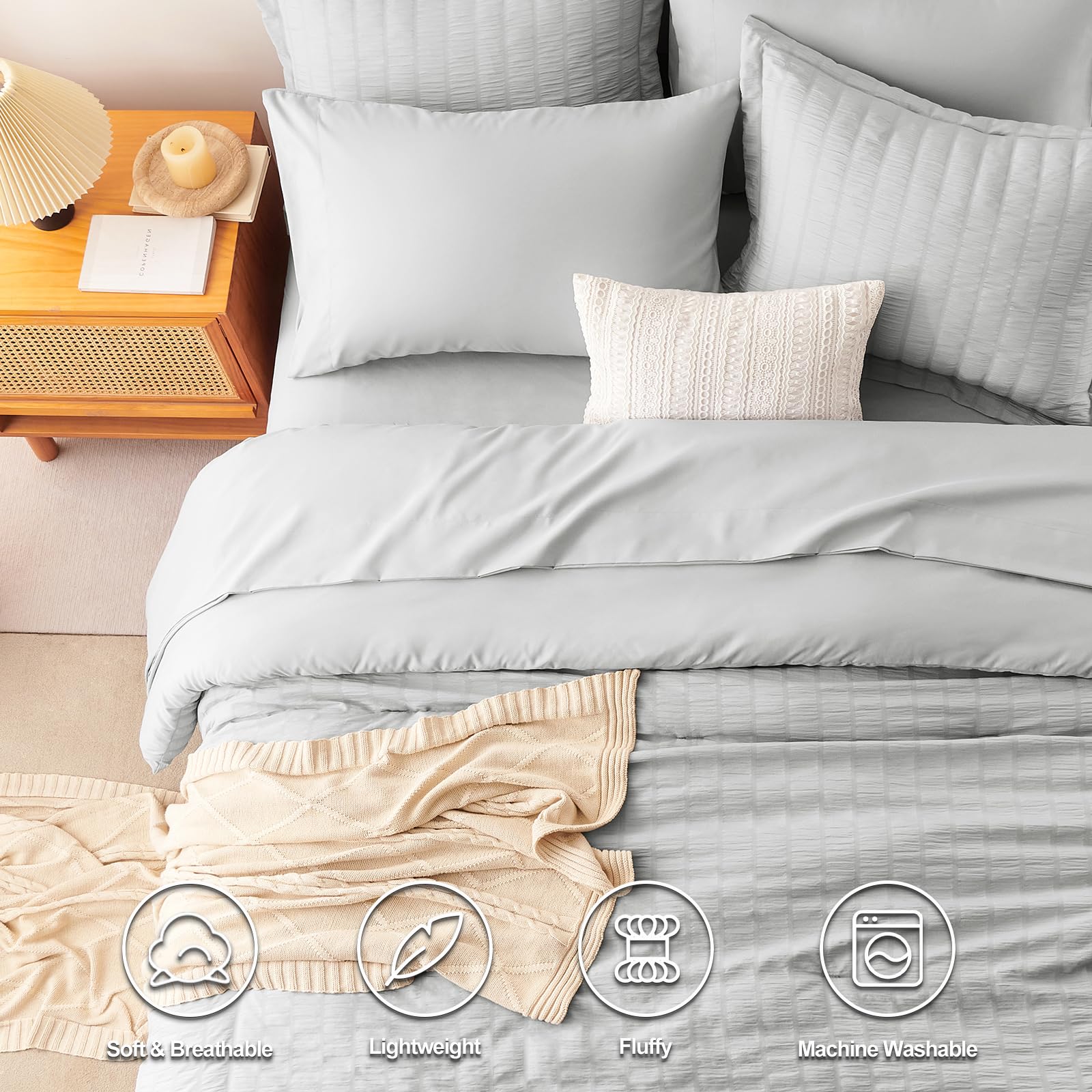 Seersucker Comforter Set – Lightweight, Textured & Soft Bedding for All Seasons