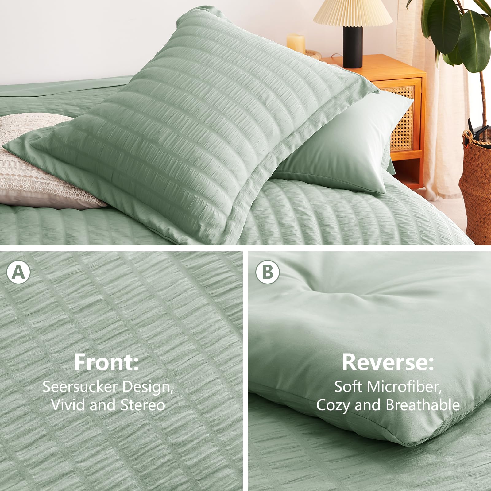 Seersucker Comforter Set – Lightweight, Textured & Soft Bedding for All Seasons
