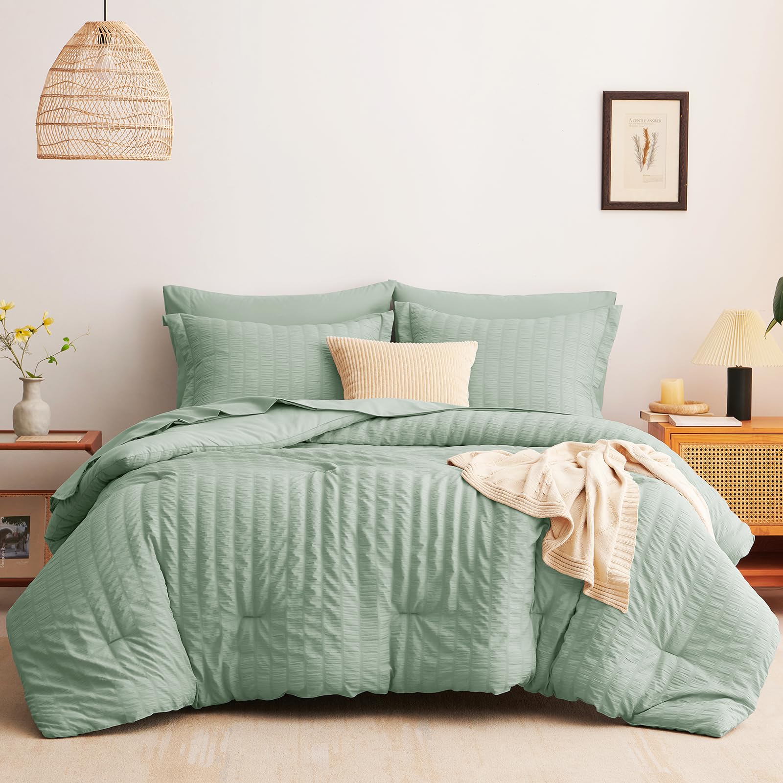 Seersucker Comforter Set – Lightweight, Textured & Soft Bedding for All Seasons