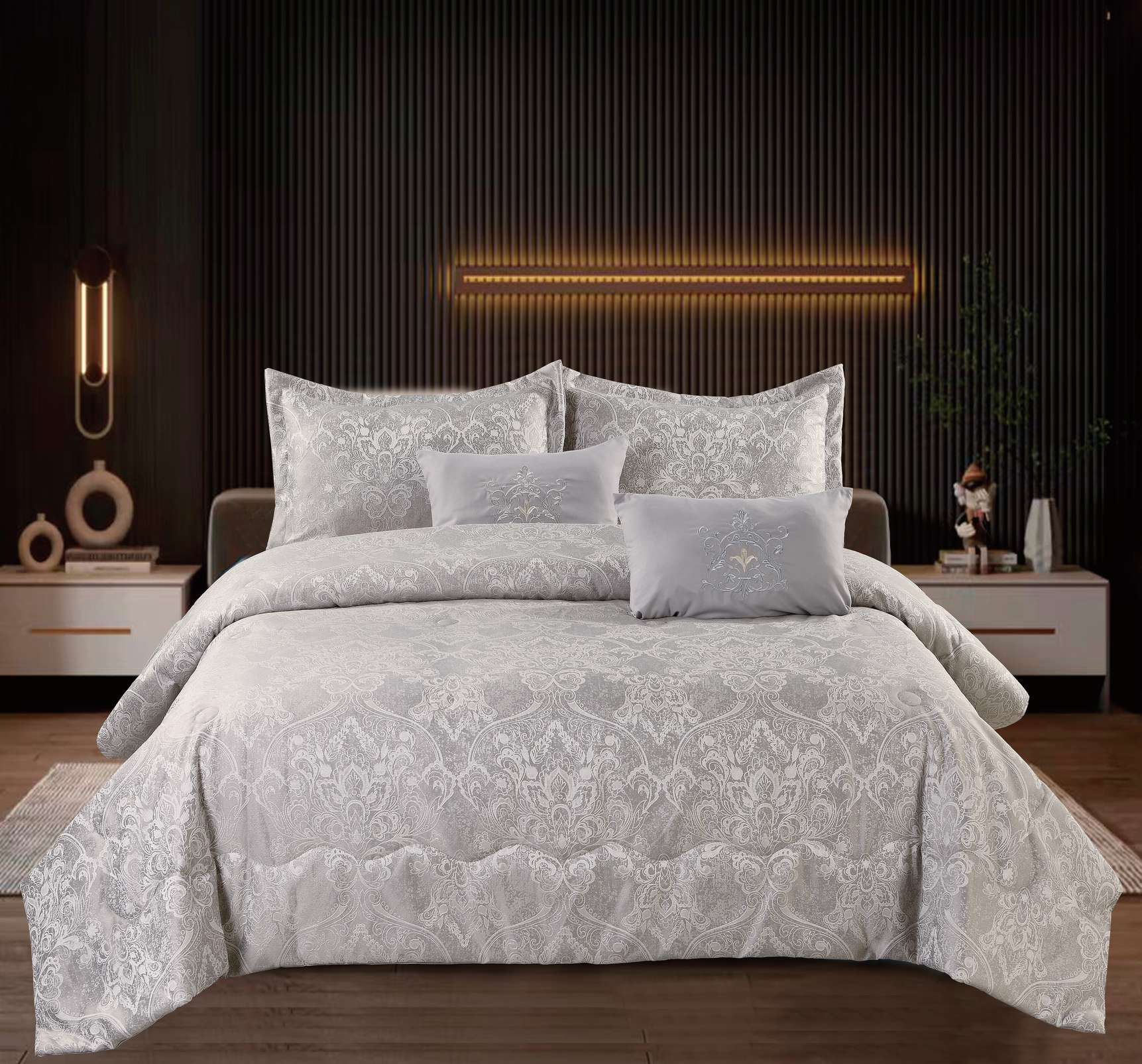 Luxury Jacquard Quilt 6-Piece Set – Elegant Design, Soft Comfort & Easy Care