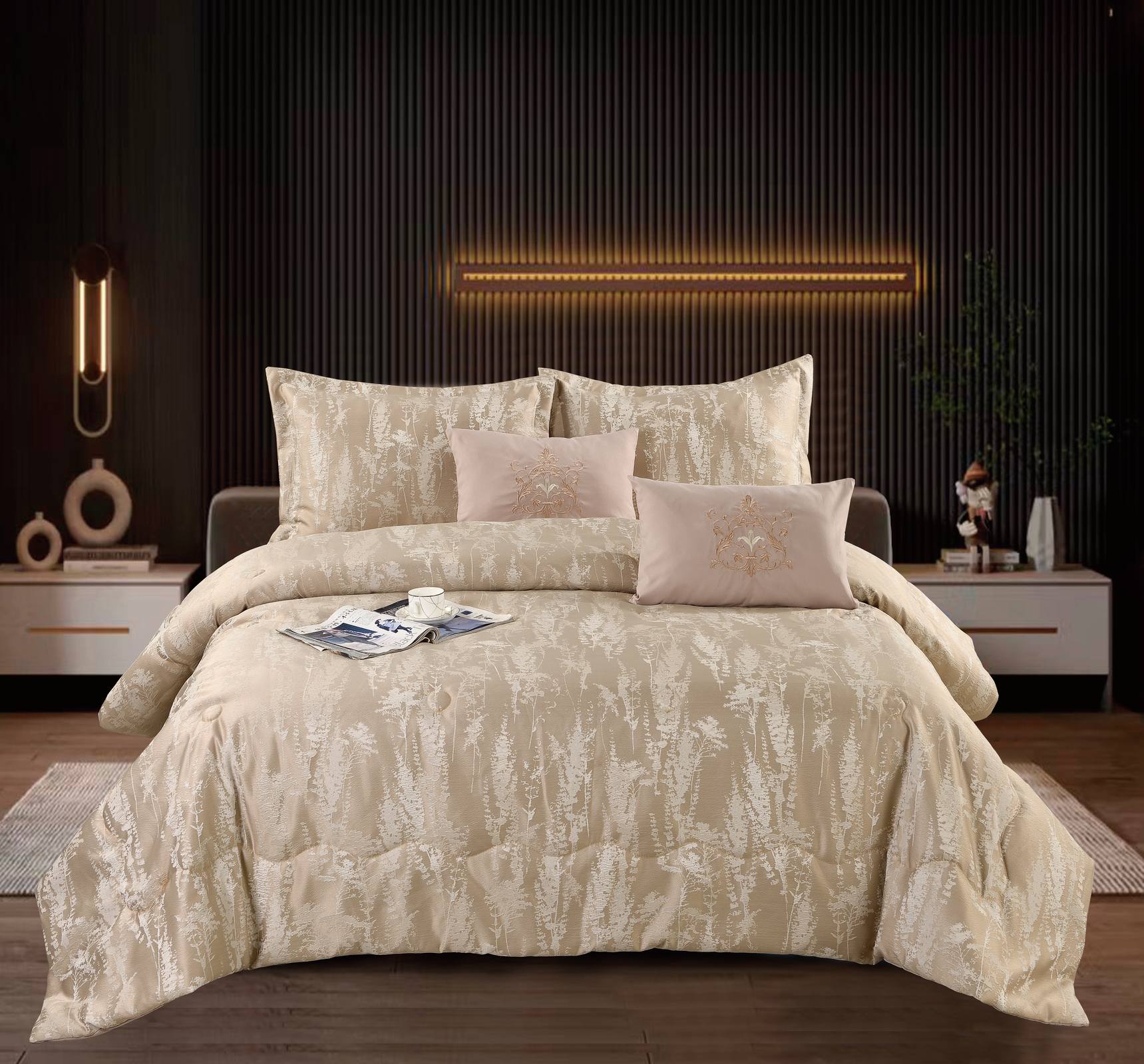 Luxury Jacquard Quilt 6-Piece Set – Elegant Design, Soft Comfort & Easy Care