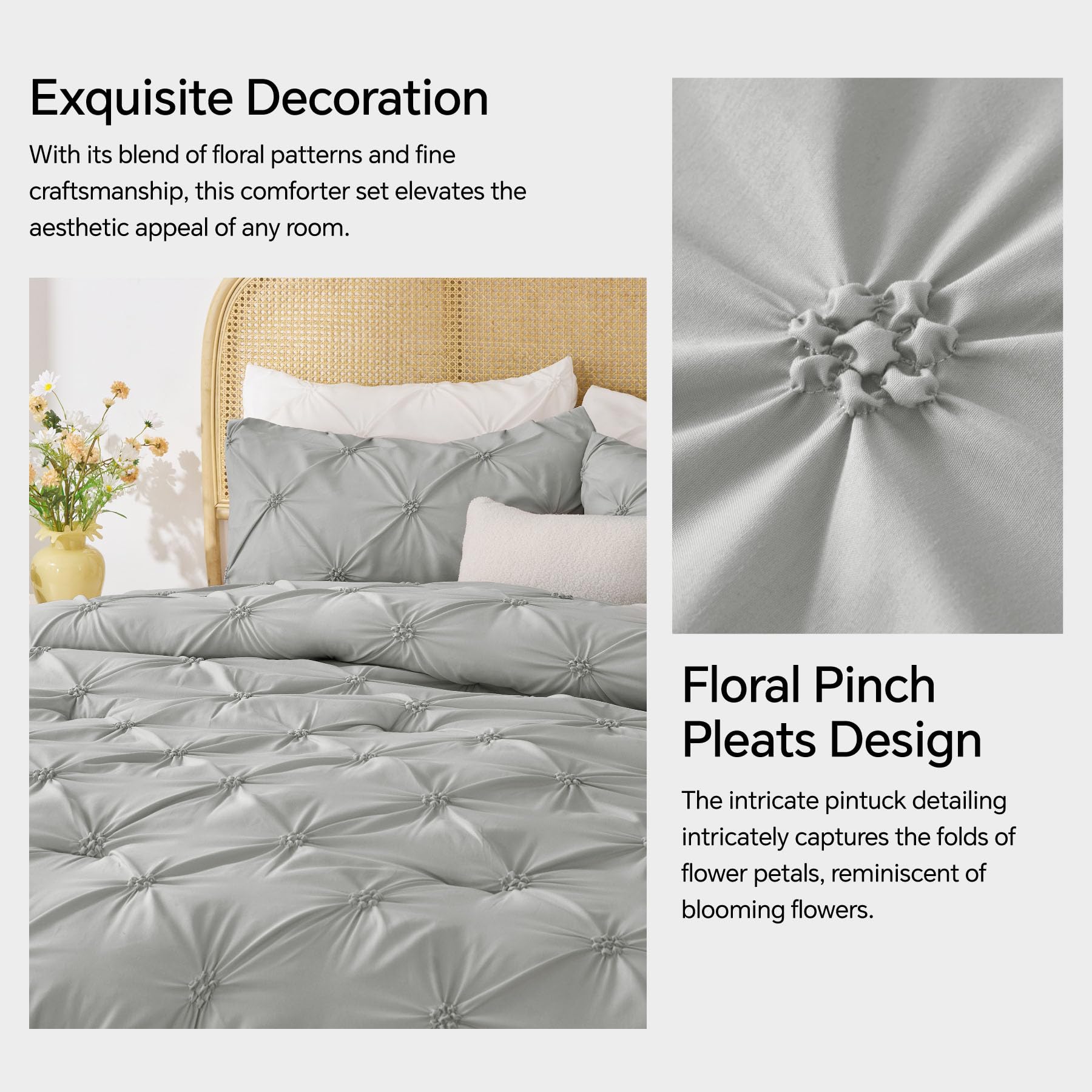 Boho Pintuck Microfiber Quilt Set – Lightweight, Cozy & Elegantly Textured