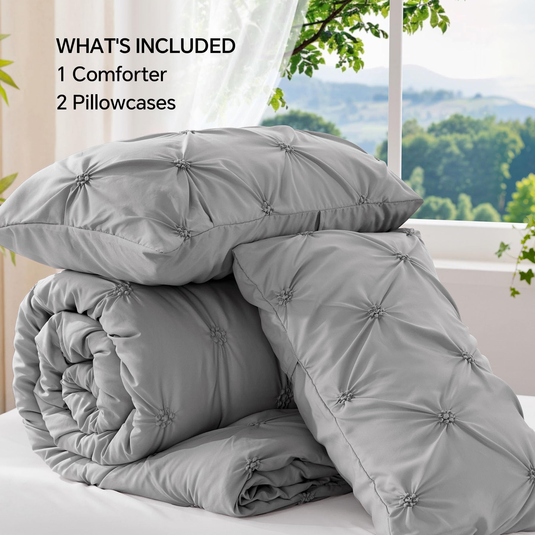 Boho Pintuck Microfiber Quilt Set – Lightweight, Cozy & Elegantly Textured