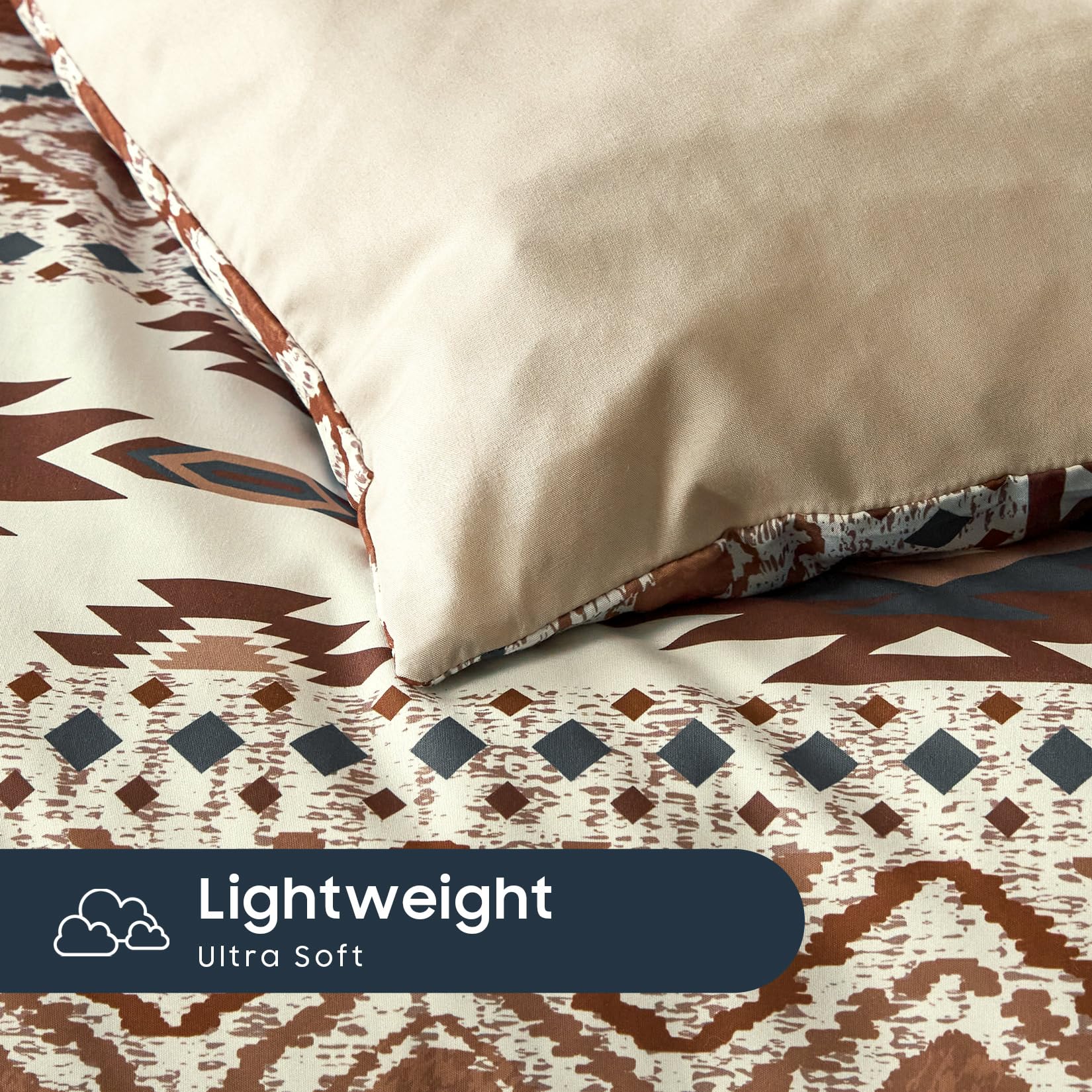 Southwestern Aztec Microfiber Quilt Set – Soft, Lightweight & Rustic Style Bedding