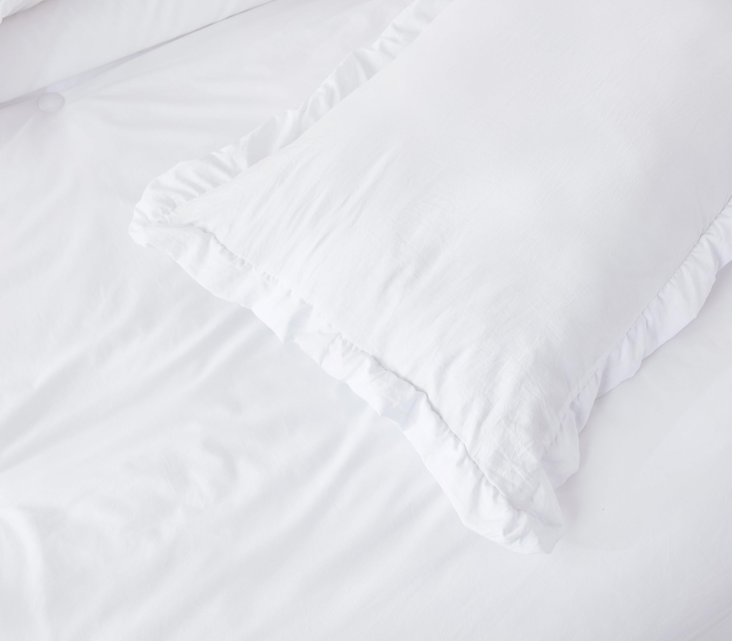 Washed Microfiber Ruffled Edge Comforter Set – Soft, Elegant & All-Season Bedding