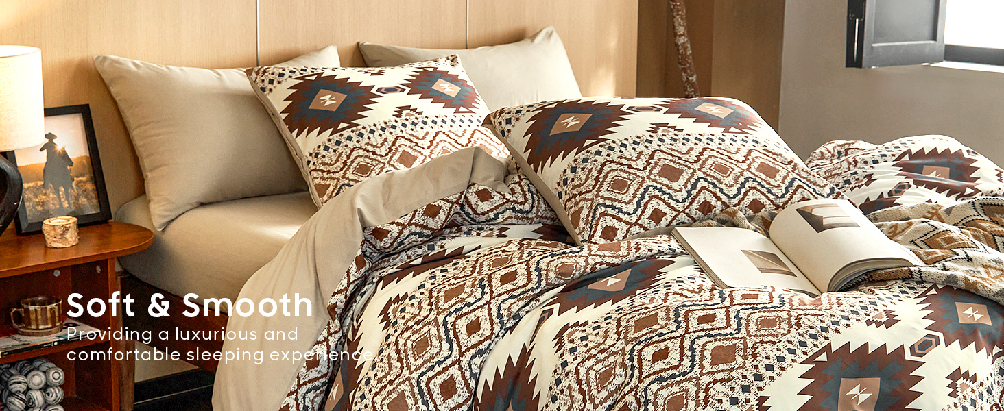 Southwestern Aztec Microfiber Quilt Set – Soft, Lightweight & Rustic Style Bedding