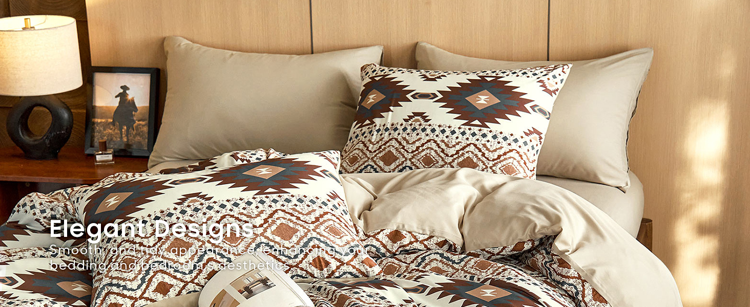 Southwestern Aztec Microfiber Quilt Set – Soft, Lightweight & Rustic Style Bedding