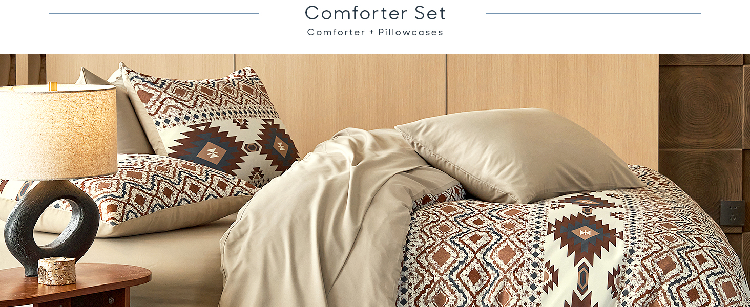 Southwestern Aztec Microfiber Quilt Set – Soft, Lightweight & Rustic Style Bedding
