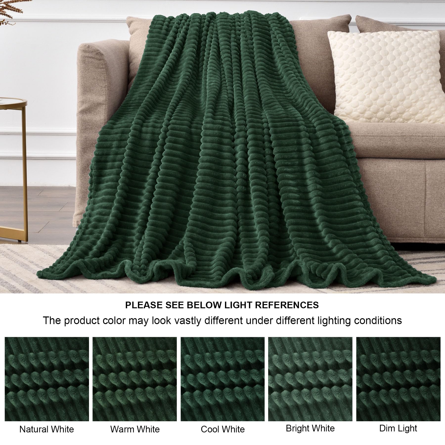 3D Ribbed Striped Fleece Blanket – Ultra-Soft, Lightweight & Warm