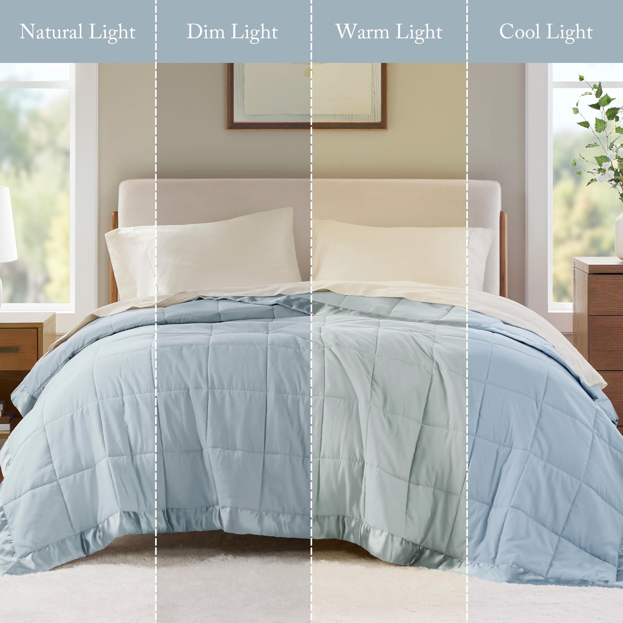 Microfiber Summer Quilt - Soft & Breathable, Dual-Sided, Machine Washable