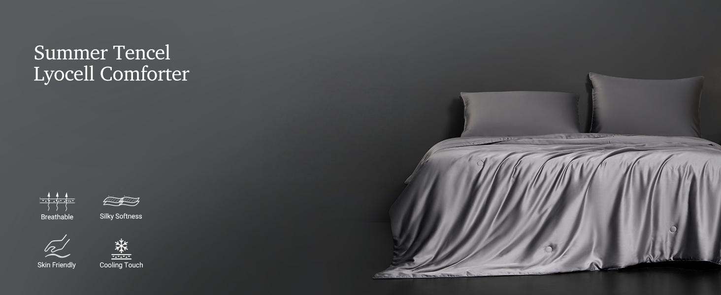 Luxurious Tencel Lyocell Summer Quilt – Soft, Breathable & Hypoallergenic Comfort