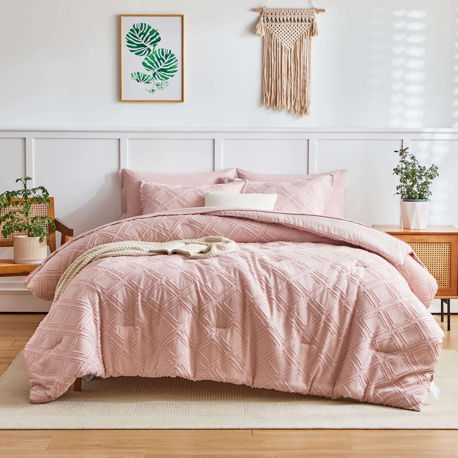 Classic Diamond Tufted Quilt Set – Soft Washed Microfiber Bedding for Year-Round Comfort