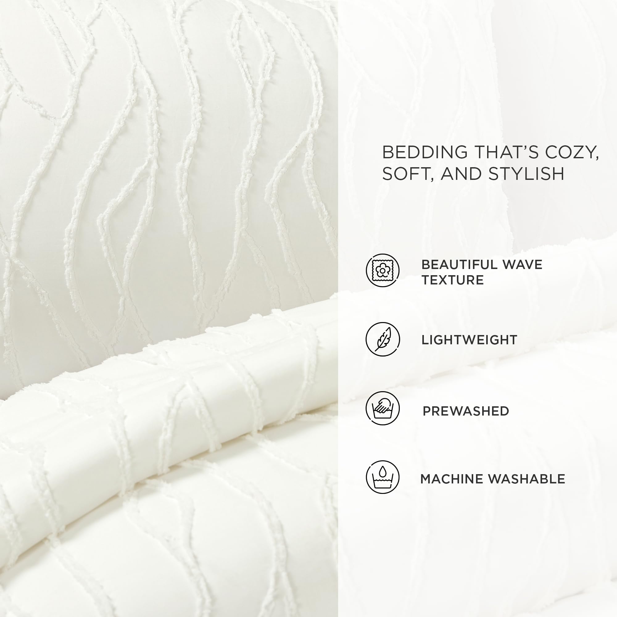 Wavy Tufted Jacquard Comforter Set – Soft, Cozy & Textured Bedding