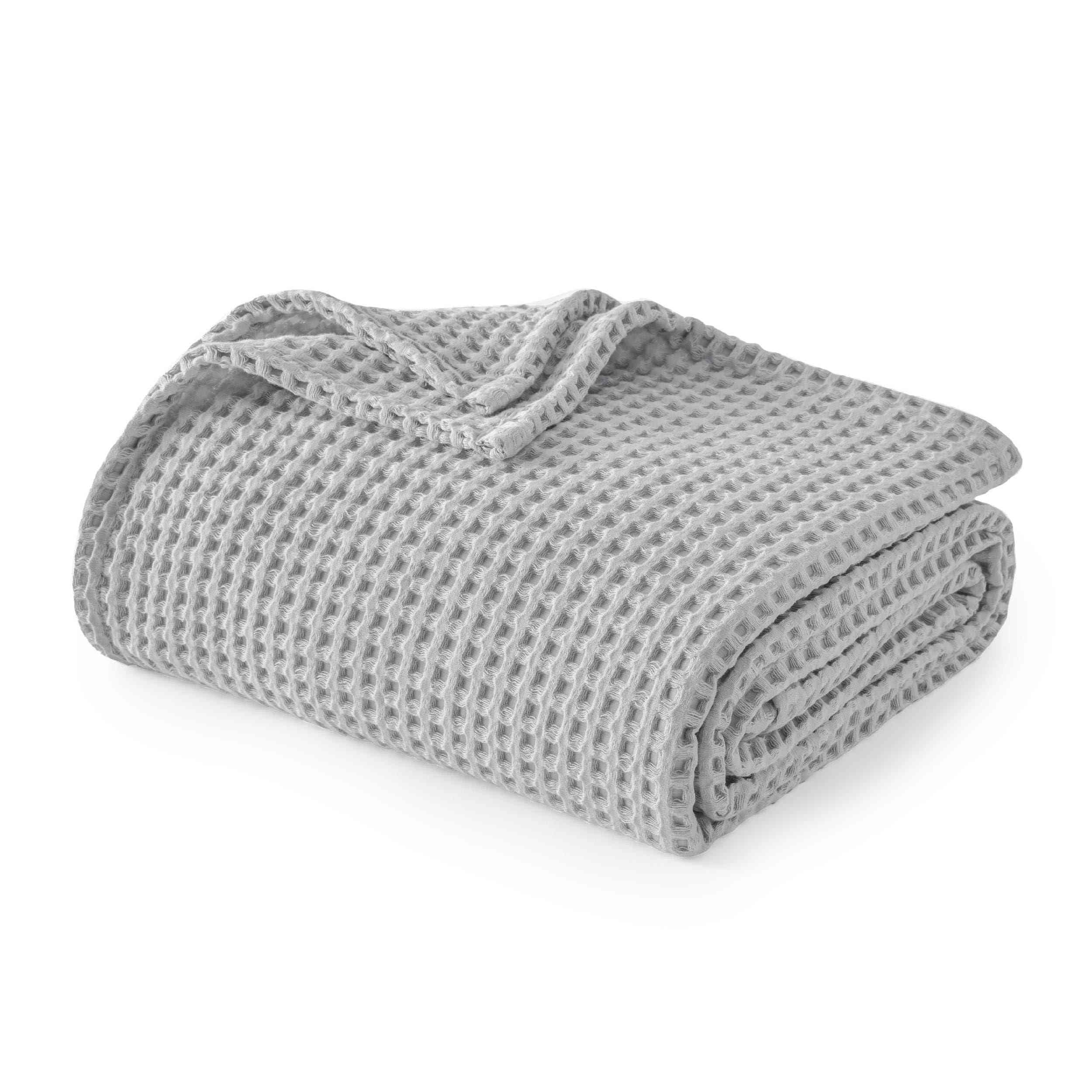 Pure Cotton Waffle Weave Blanket – Soft, Breathable & All-Season Decorative Throw