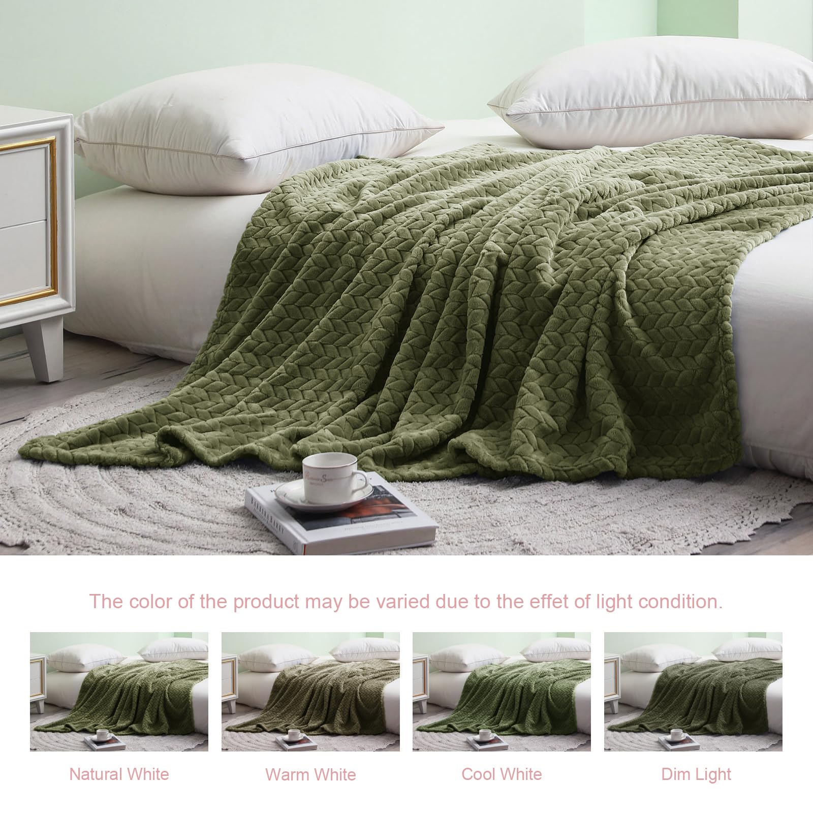 Fleece Blanket with Woven Wheat Pattern – Soft, Lightweight & Stylish Jacquard Throw