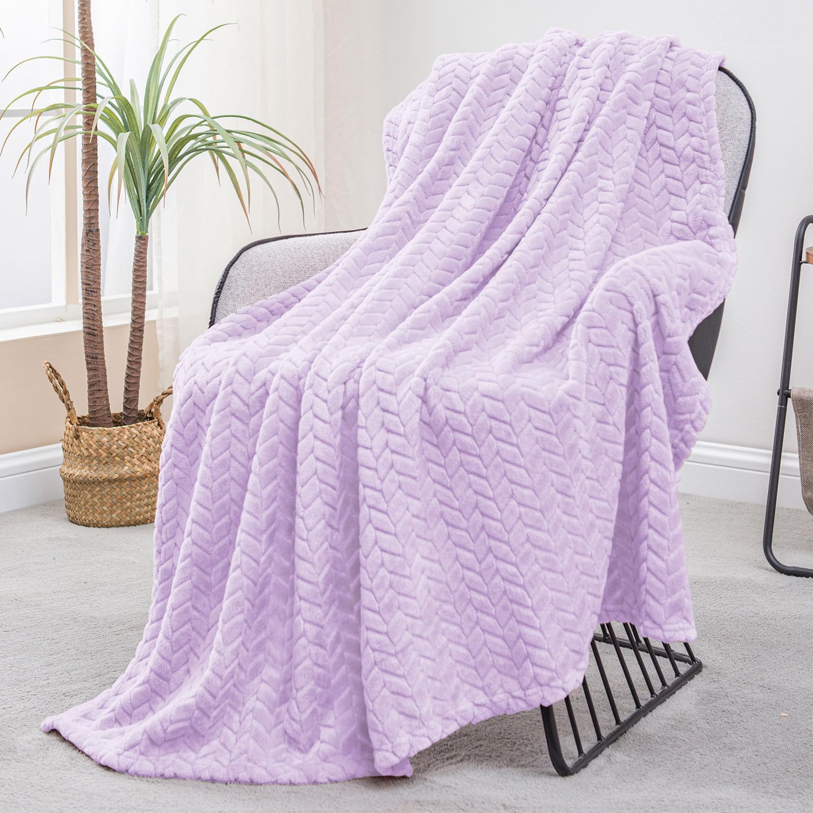 Fleece Blanket with Woven Wheat Pattern – Soft, Lightweight & Stylish Jacquard Throw