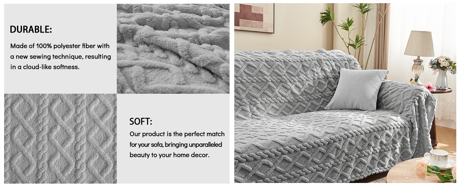 3D Tafﬀy Fleece Jacquard Blanket – Soft, Lightweight & Modern Decorative Throw