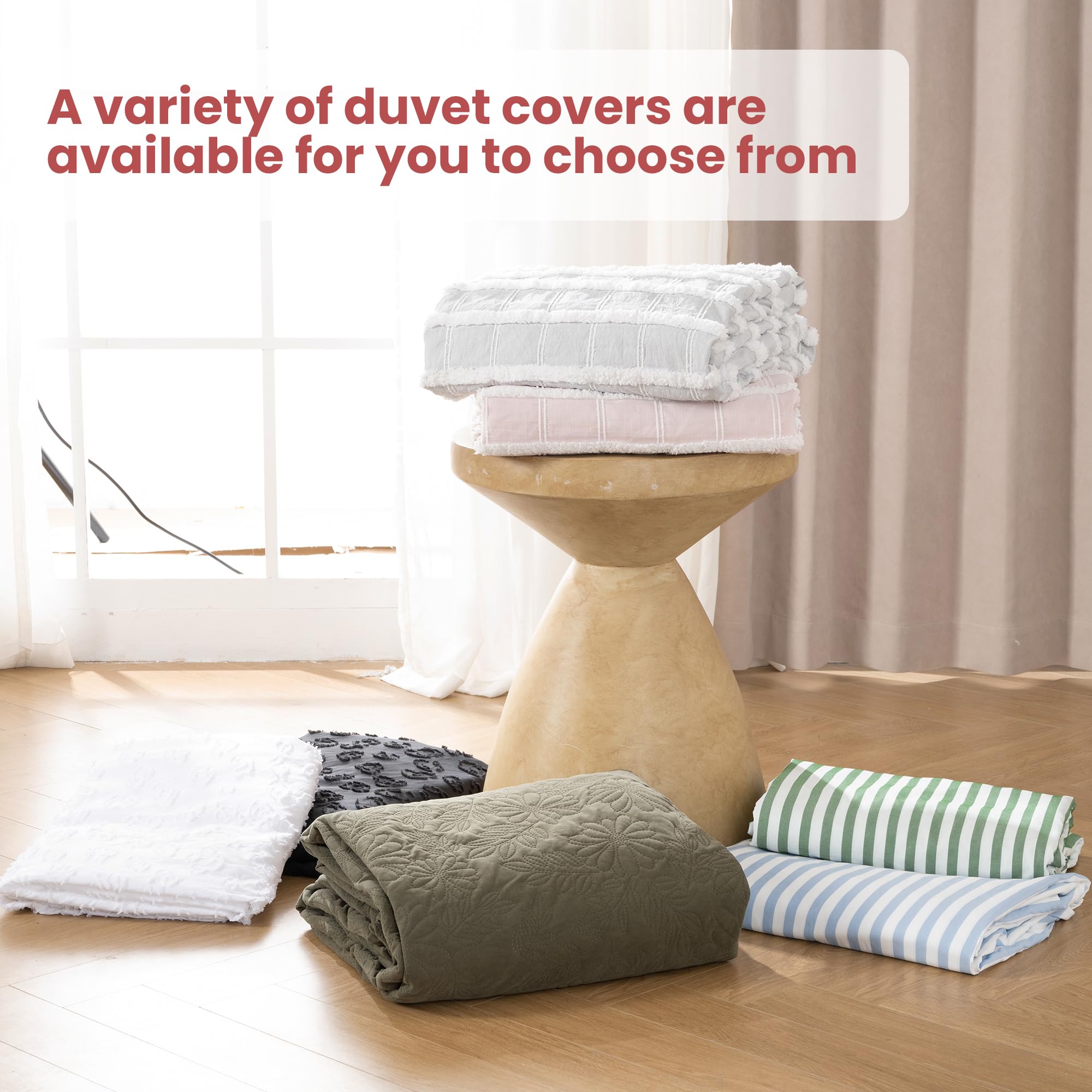 Check Tufted Quilt Set – Soft Microfiber, Boho Textured Design & Easy-Care Durability