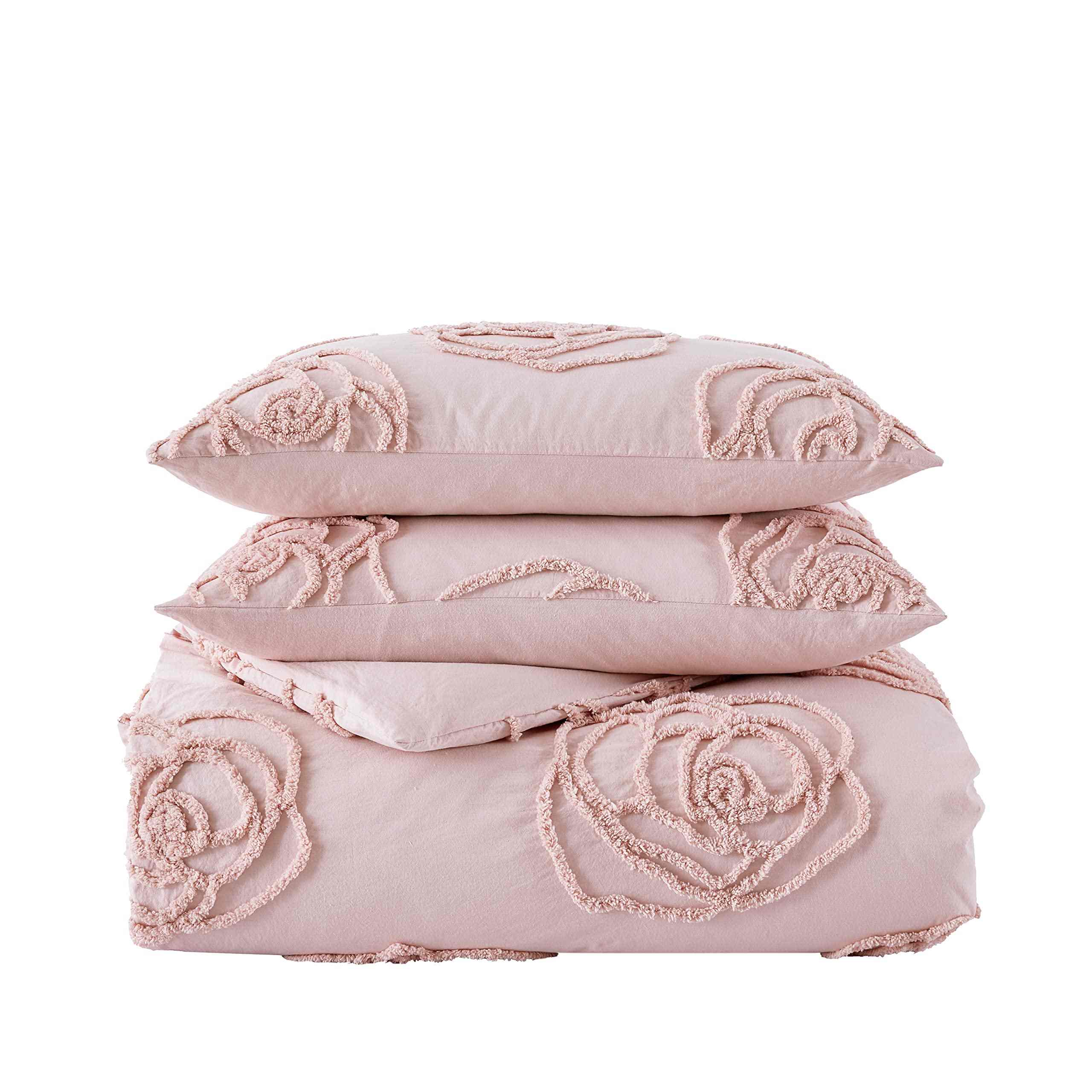 Rose Tufted Quilt Set – Soft Cotton Fabric, Elegant Textured Design & Easy-Care Bedding
