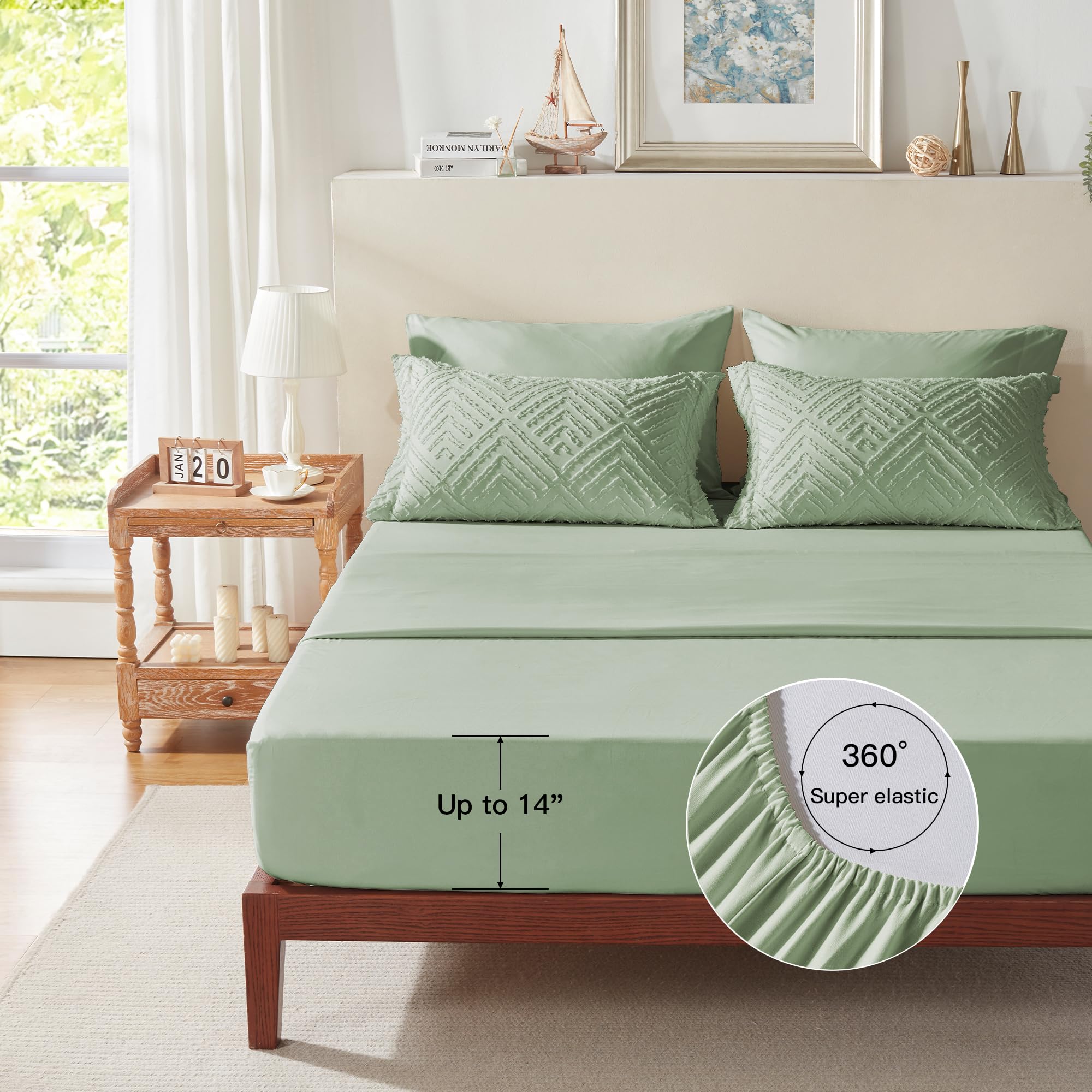 Boho Tufted Quilt Set – Ultra-Soft Microfiber, Minimal Diamond Pattern & Easy-Care All-Season Bedding